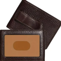 New Boconi Tyler Tumbled Rock Solid 2 Fold Money Clip