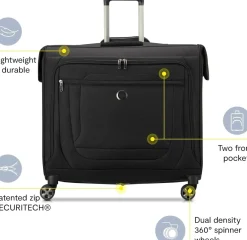 Sale Delsey Paris Delsey Helium Spinner Garment Bag Black