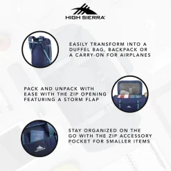 Hot High Sierra Fairlead Travel Duffel Backpack
