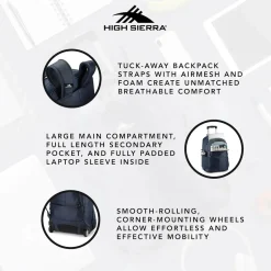 Outlet High Sierra Powerglide Pro Rolling Laptop Backpack