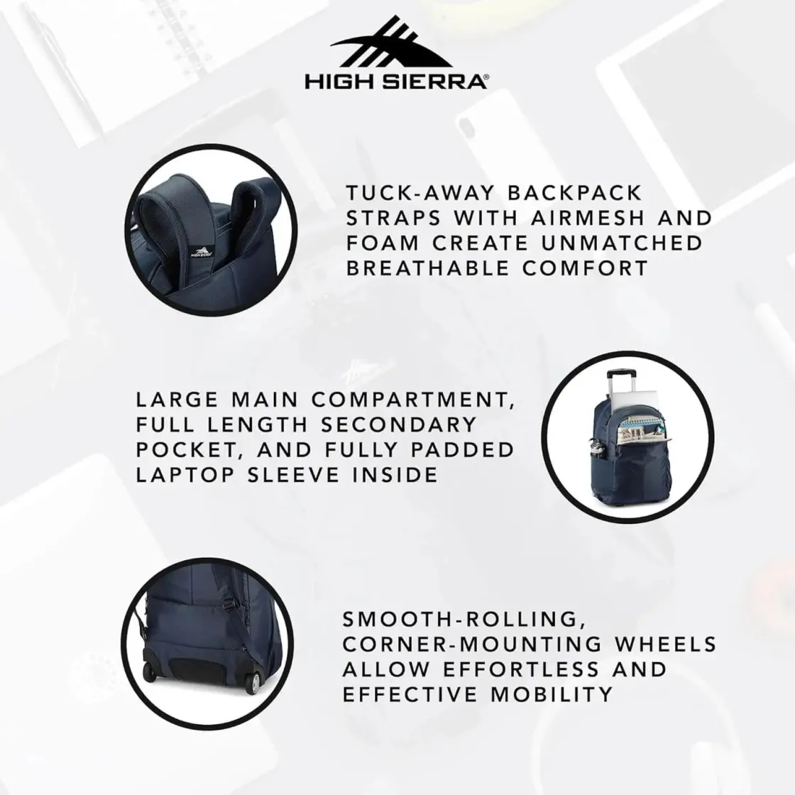 Outlet High Sierra Powerglide Pro Rolling Laptop Backpack