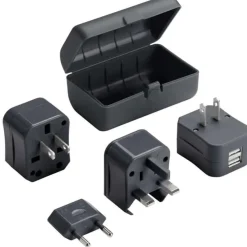 Clearance Lewis N Clark Lewis N. Clark Adapter Plug Kit With Dual USB Black