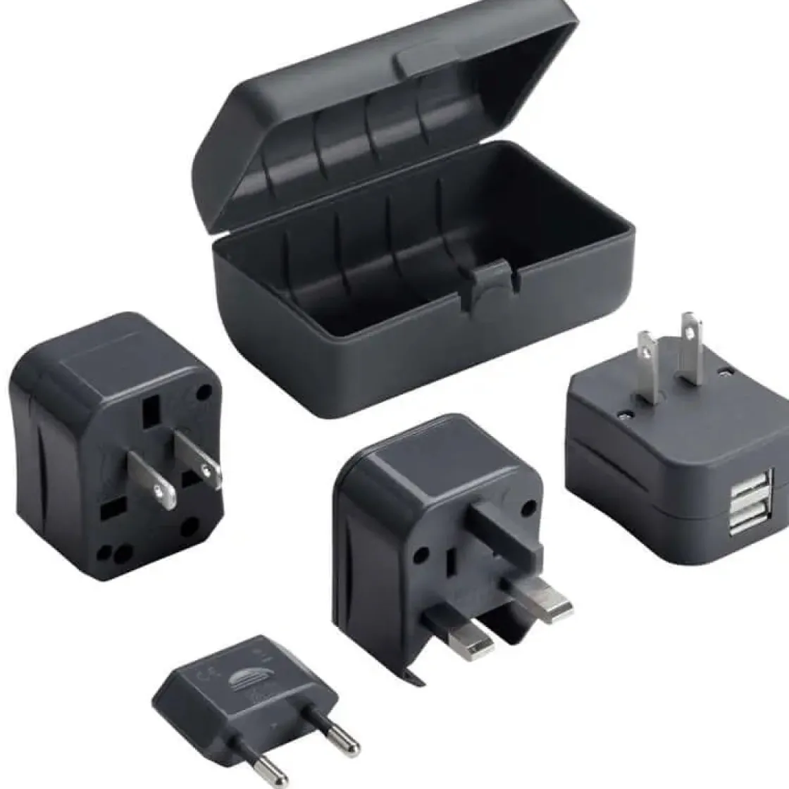 Clearance Lewis N Clark Lewis N. Clark Adapter Plug Kit With Dual USB Black