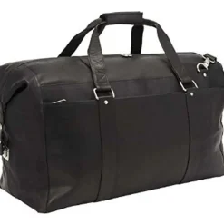 Outlet Piel Leather Extra Large Zip Pocket Duffel