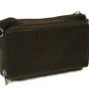 New Piel Leather Shoulder Bag | Wristlet Chocolate