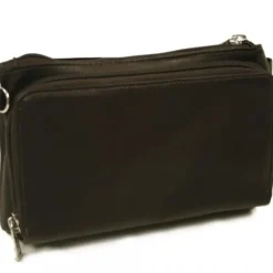 New Piel Leather Shoulder Bag | Wristlet Chocolate