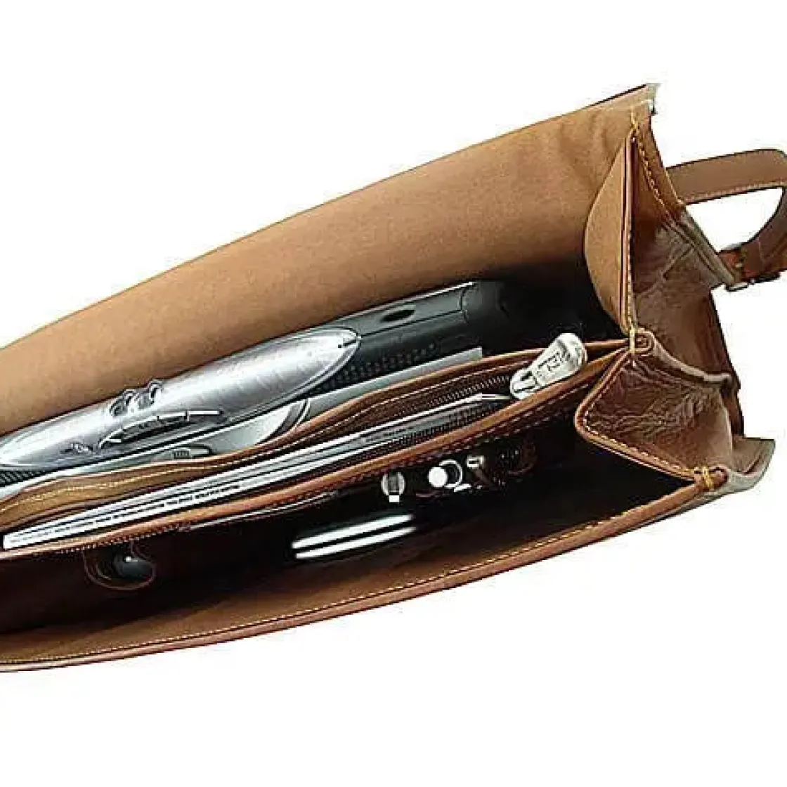 Discount Piel Leather XXL Flap-Over Laptop Portfolio
