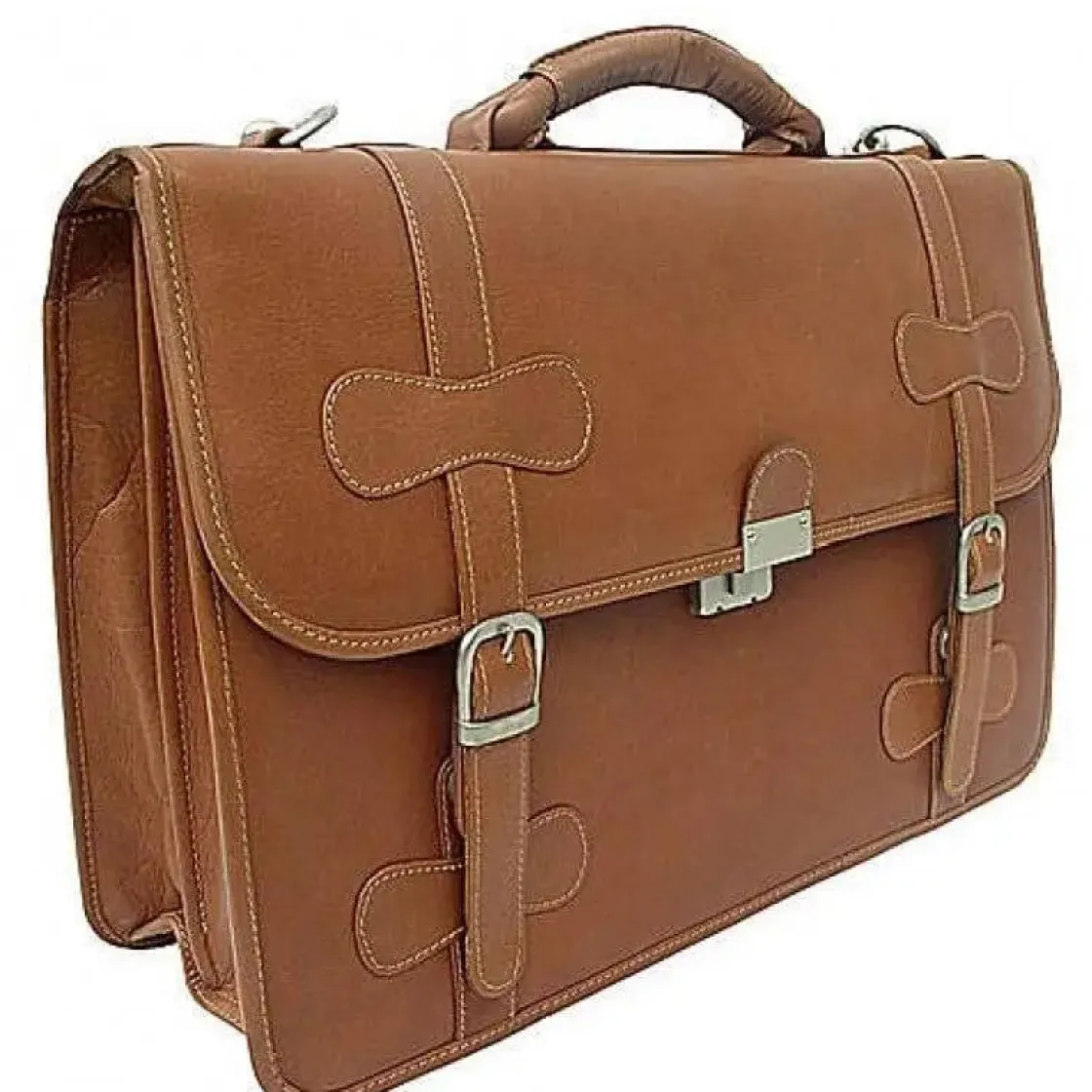 Discount Piel Leather XXL Flap-Over Laptop Portfolio
