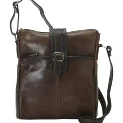 New Piel Leather Piel Vintage Leather Slim Tablet Shoulder Bag Brown