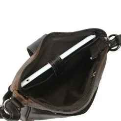 New Piel Leather Piel Vintage Leather Slim Tablet Shoulder Bag Brown