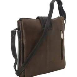 New Piel Leather Piel Vintage Leather Slim Tablet Shoulder Bag Brown