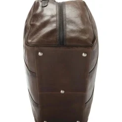 Fashion Piel Leather Piel Vintage Leather Weekender Duffel Brown