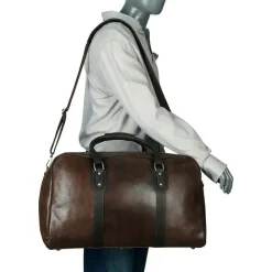 Fashion Piel Leather Piel Vintage Leather Weekender Duffel Brown