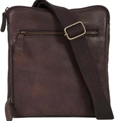 Outlet Scully Goat Washed Crossbody Chocolate