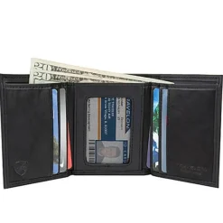 New Travelon Safe ID Trifold Wallet Black